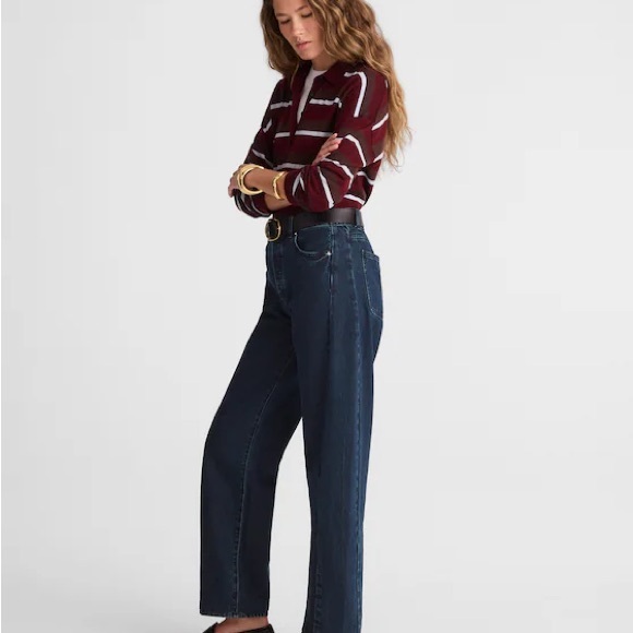 Madewell The Pieced Barrel-Leg Full-Length Jean in Blue Black Wash Size 29 NWT - Picture 3 of 12